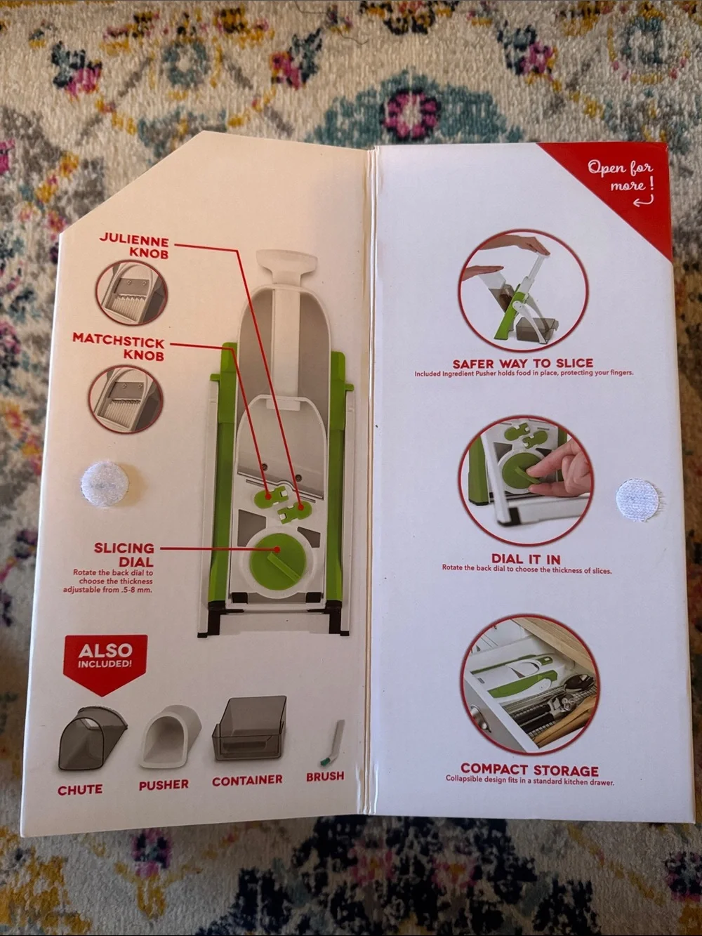 DASH Green and White Vertical Mandoline Slicer